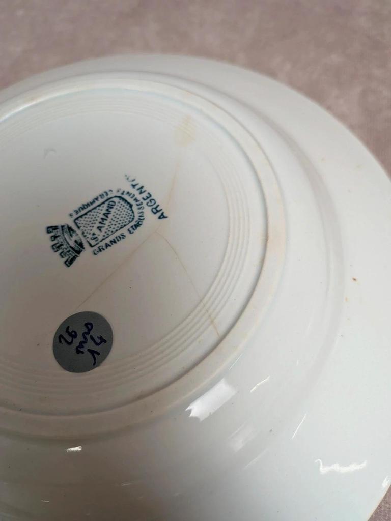 Lot de 4 assiettes creuses Terre de fer St Amand Argenton