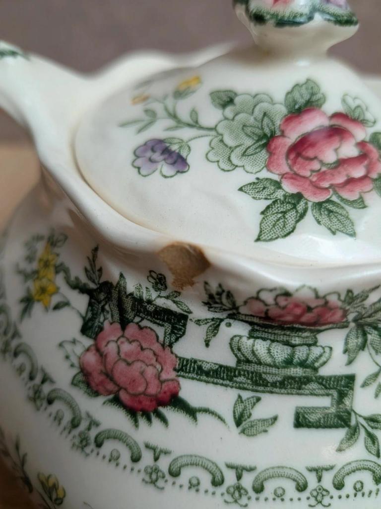 Ensemble théière et pot à lait vintage Crown Ducal Chinese Garden – Angleterre