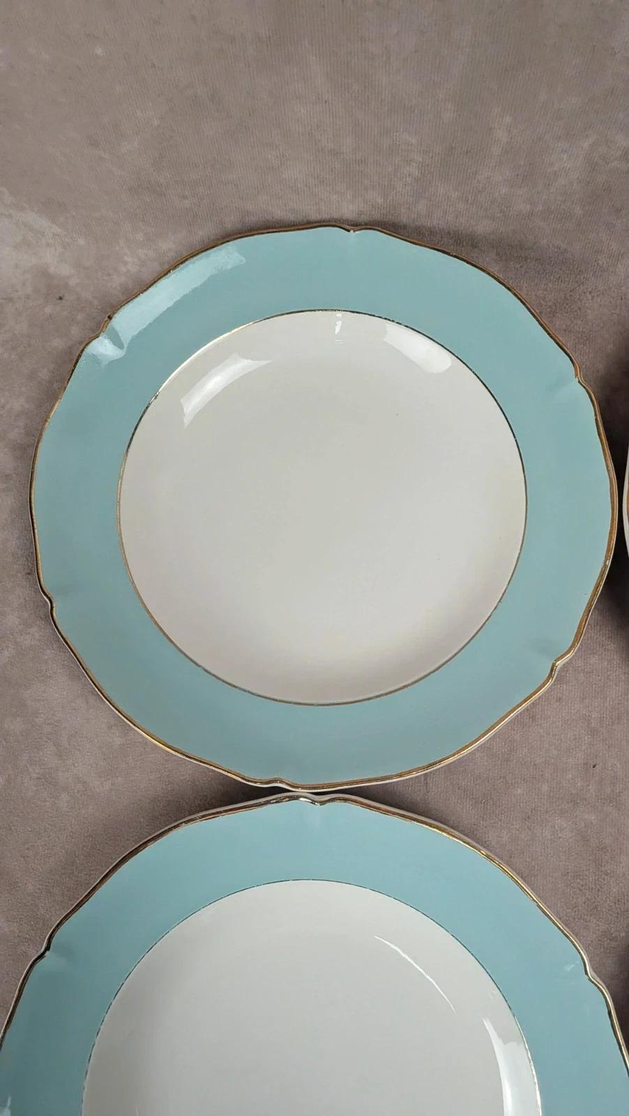 Lot de 6 assiettes creuses anciennes Seranord Saint-amand – Modèle Chambord
