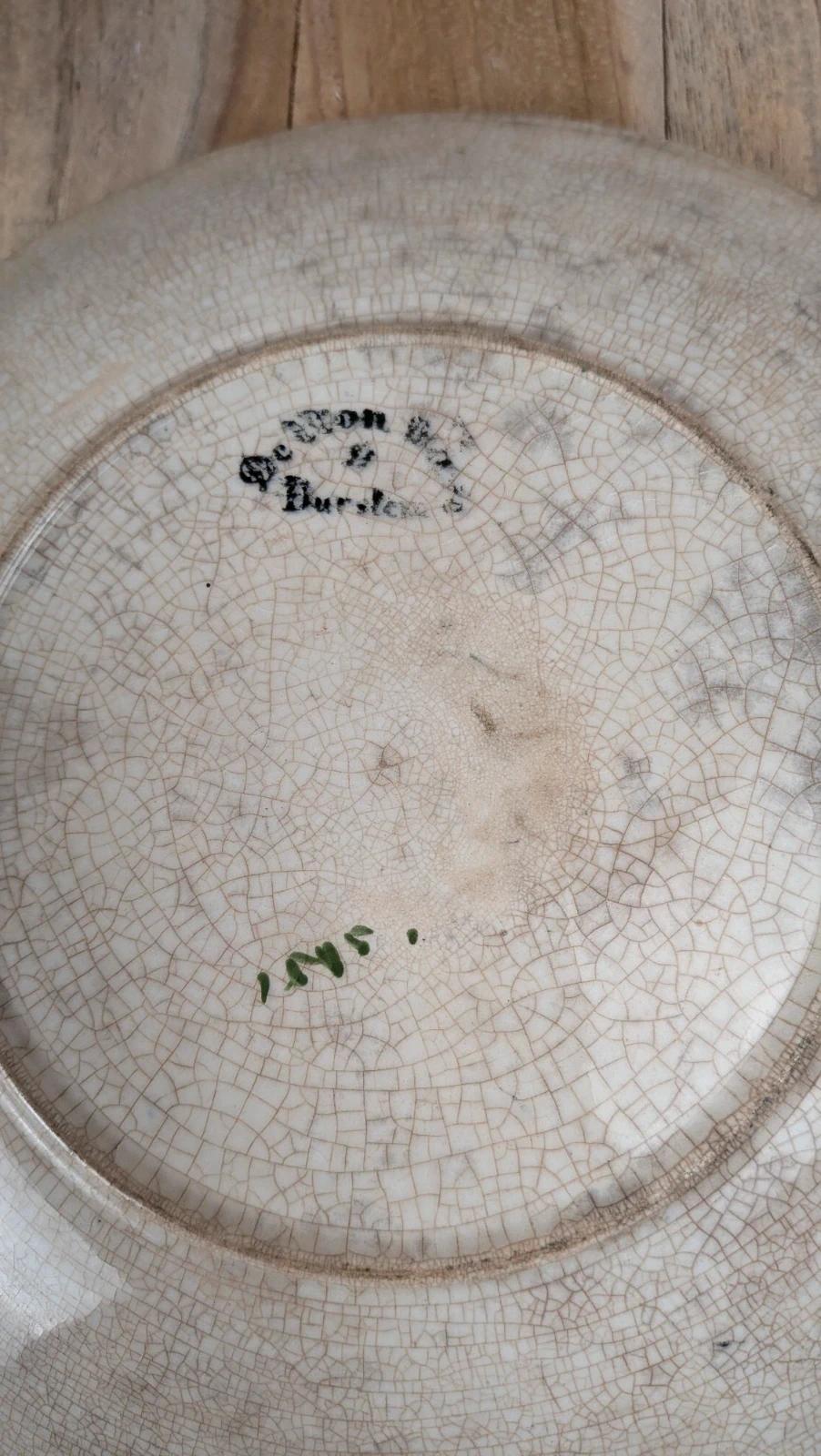 Lot de 2 assiettes anciennes Delton Ware motif oiseaux & fleurs