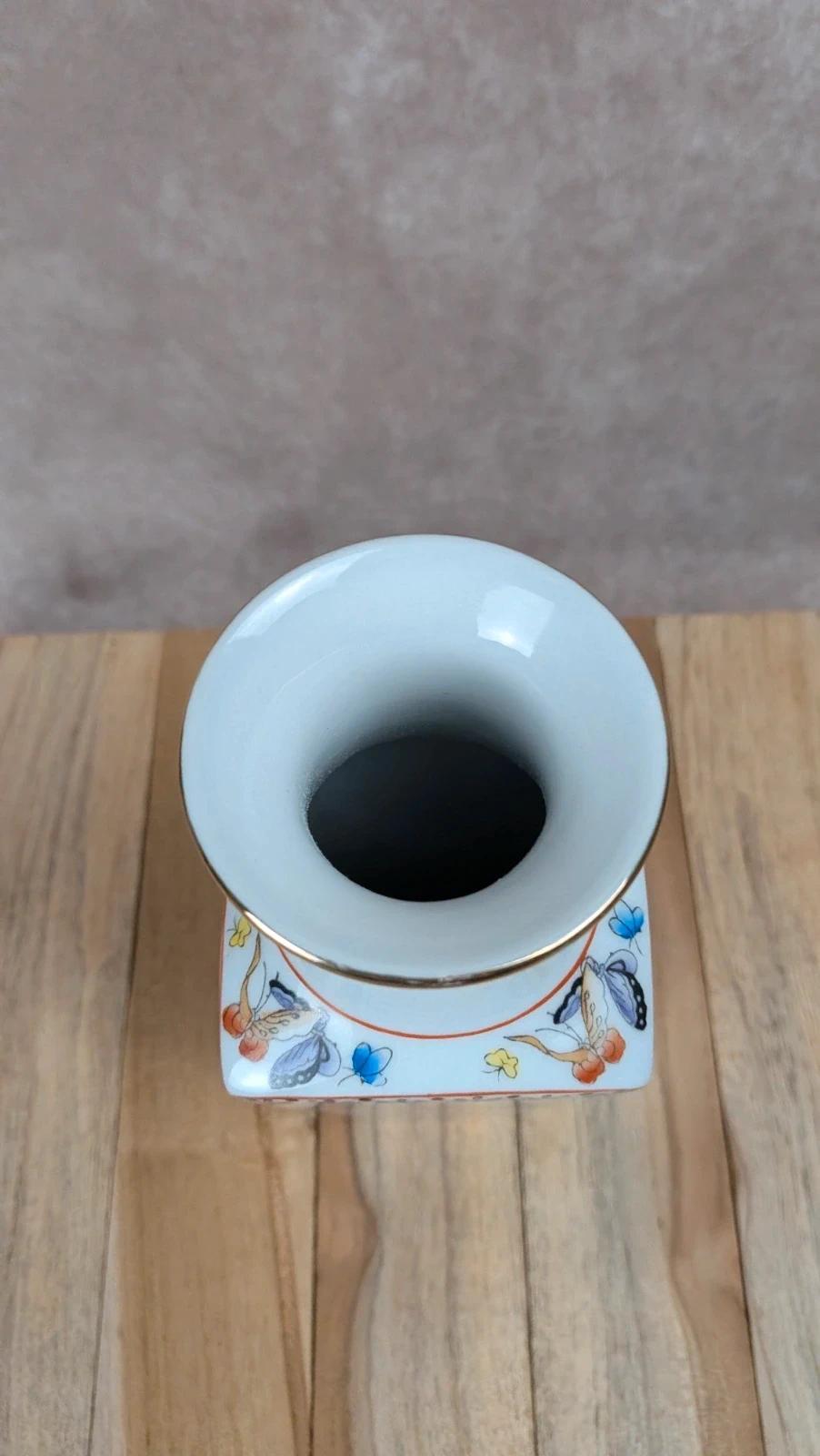 Vase chinois décor floral & oiseaux