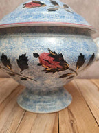 Soupière ancienne Gien décor chardons bleu moucheté terre de fer 🍲🌿