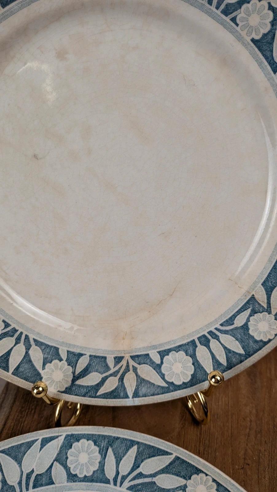 Lot de 4 assiettes vintage Creil & Montereau – Service Varsovie