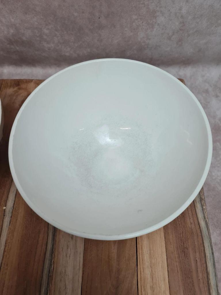 Paire de bols anciens Terre de fer décor floral bleu 💙