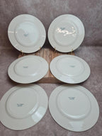Lot de 6 assiettes plates anciennes Salins “petit Trianon” terre de fer bleu 💙