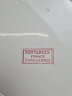 Plat rond vintage Sarreguemines Fontanges rouge – Terre de fer ancienne 🌿