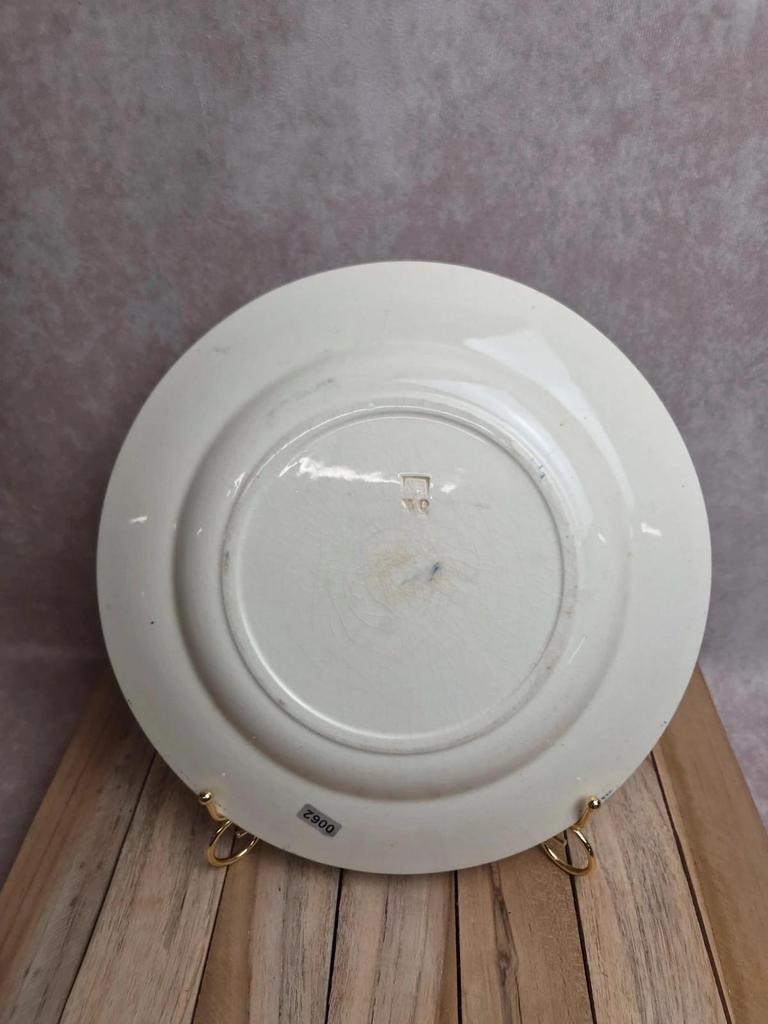 Plat rond terre de fer Hippolyte Boulenger – Modèle Gagny – Bleu ancien