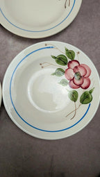 Lot de 9 assiettes creuses Sarreguemines modèle Liliane