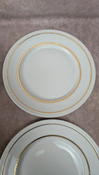 Lot de 6 assiettes à dessert anciennes porcelaine française liseré doré