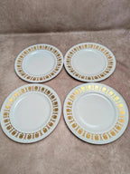 Lot de 4 assiettes plates Limoges dorure