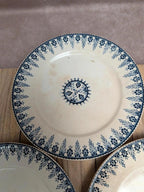 Lot de 3 assiettes à dessert Terre de fer Sarreguemines Digoin modèle Alger
