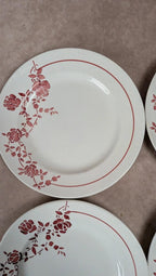 Lot de 6 petites assiettes demi-porcelaine Saint-amand modèle Marcel