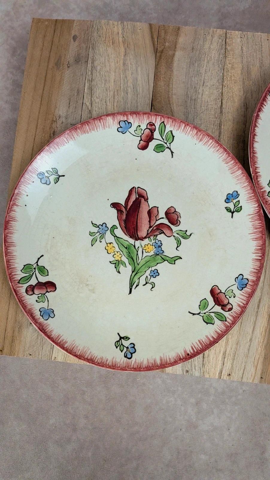 Lot de 2 assiettes à dessert Gien Lorraine