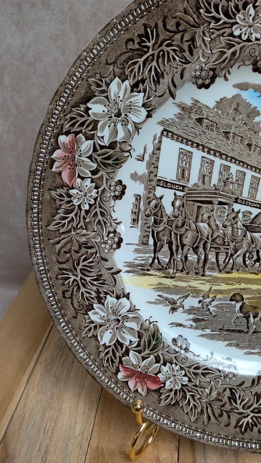 Assiette anglaise Royal Tudor Ware – Coaching Taverns 1828