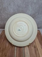 Assiette ancienne Gien faïence décor géométrique brun – esprit campagne