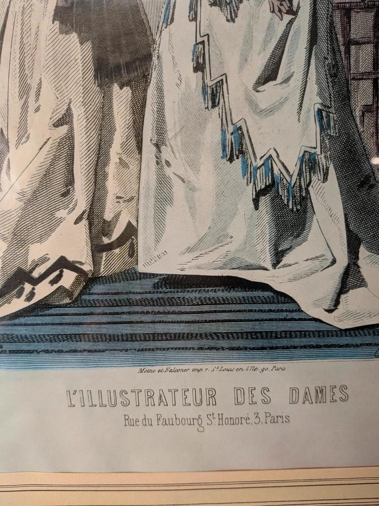 Gravure de mode ancienne encadrée – L’illustrateur des Dames