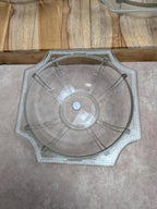 Lot de 3 saladiers Art Déco en verre moulé – décor perlé