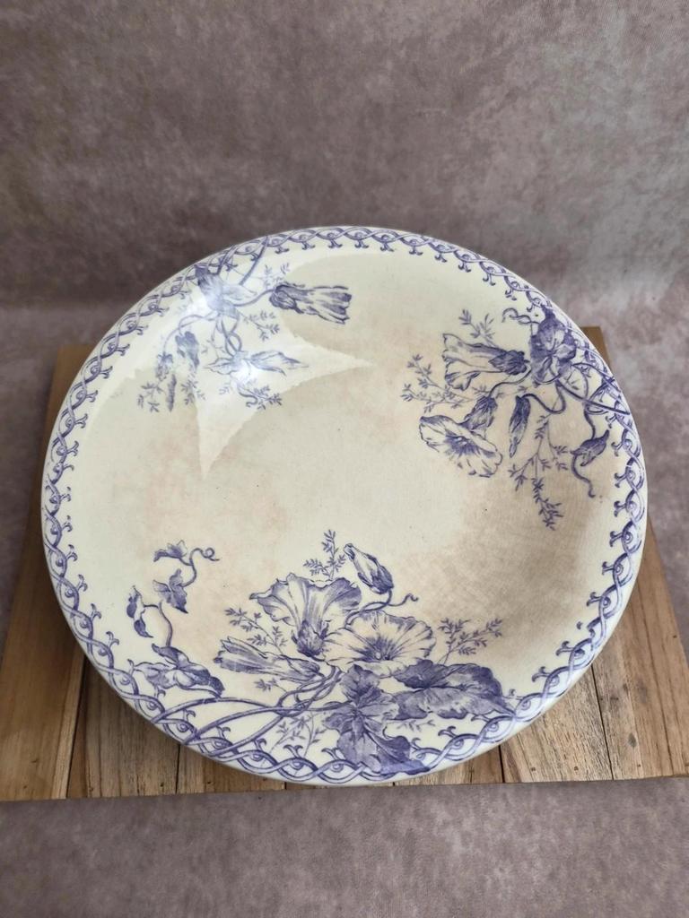 Compotier sur pied ancien Gien Terre de Fer modèle Juillet
