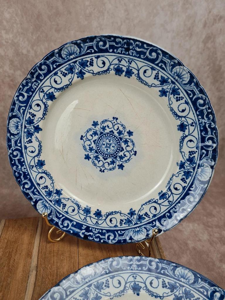 Assiettes anciennes Jules Vieillard Bordeaux – Service “louis Xv” lot de 5