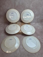 Lot de 6 assiettes plates terre de fer Sarreguemines Feria décor violet ancien