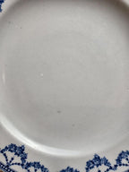 Assiette ancienne anglaise Crescent Ware Empire England décor bleu guirlandes