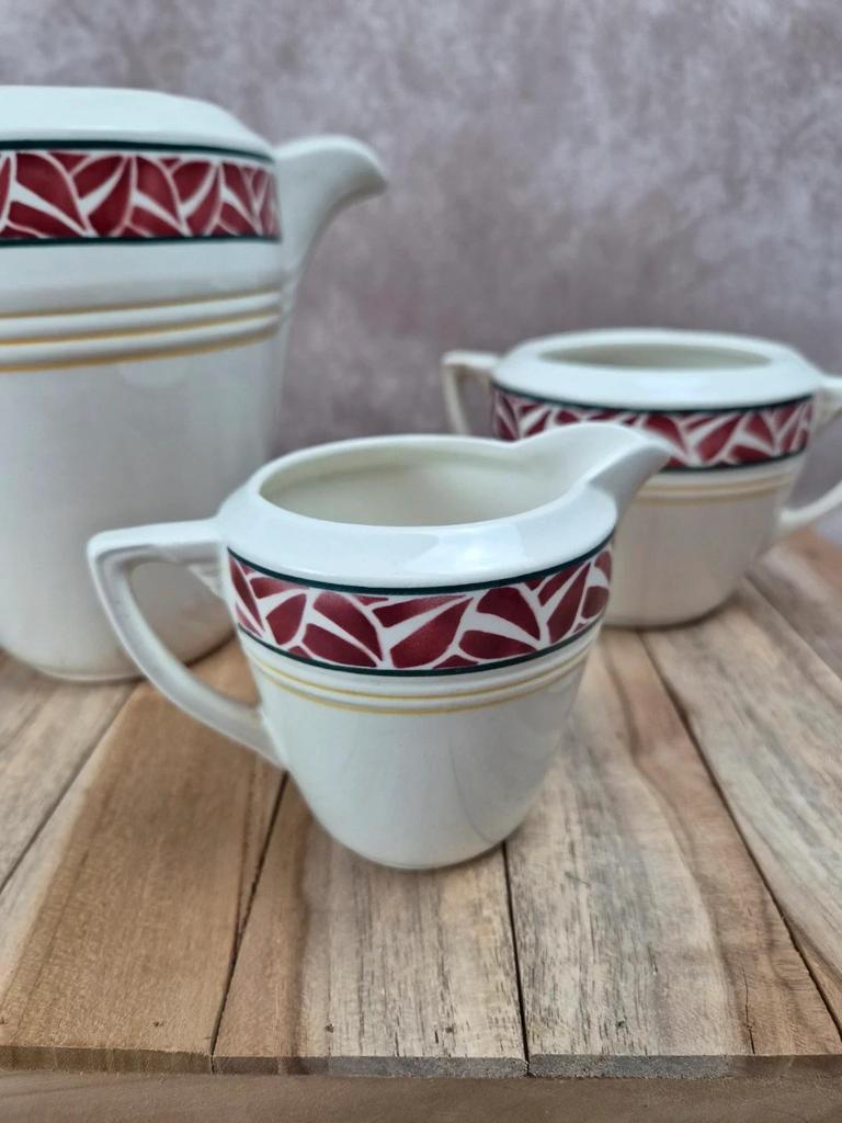 Service à café vintage Saint-amand Monaco – Théière, sucrier et pot à lait incomplets