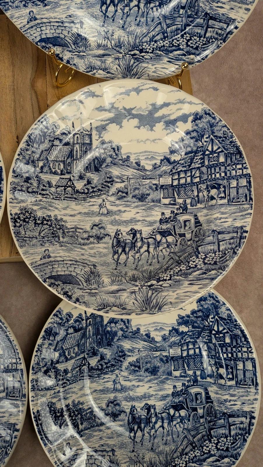 Lot de 6 assiettes creuses Castellania bleu vintage