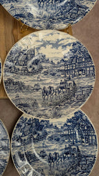 Lot de 6 assiettes creuses Castellania bleu vintage
