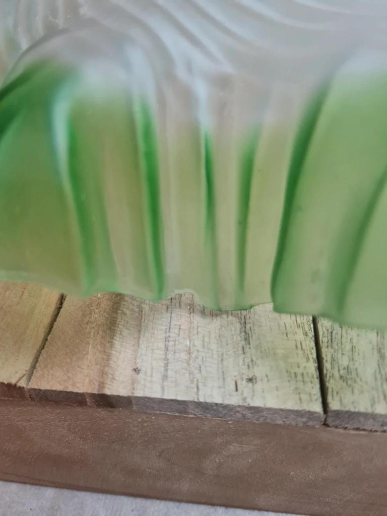 Abat-jour ancien en verre dépoli vert 🍃