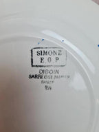 Lot de 10 assiettes plates vintage Digoin Sarreguemines modèle Simone Egp bleu 💙