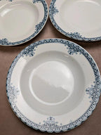 Lot de 9 assiettes creuses Terre de Fer St Amand modèle Andrinople