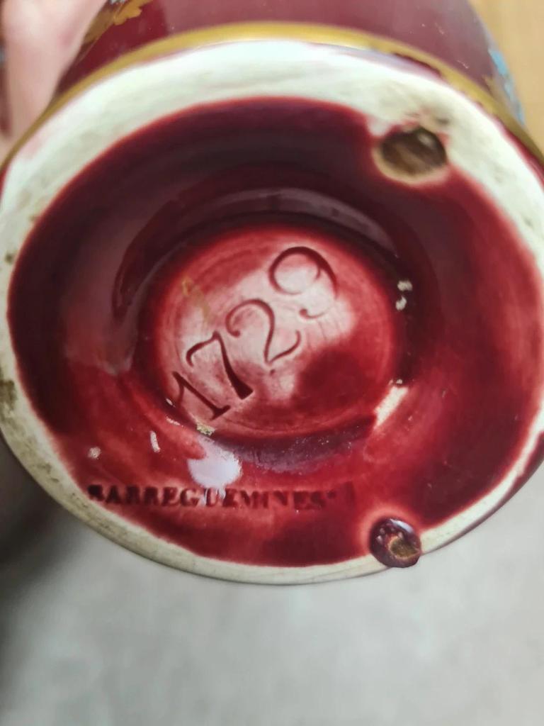 Paire de vases Sarreguemines modèle 1729 – vers 1895 – dépôt Émile Bourgeois – pièce rare