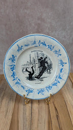 Assiette parlante ancienne Creil & Montereau – Les Ombres Chinoises n°4