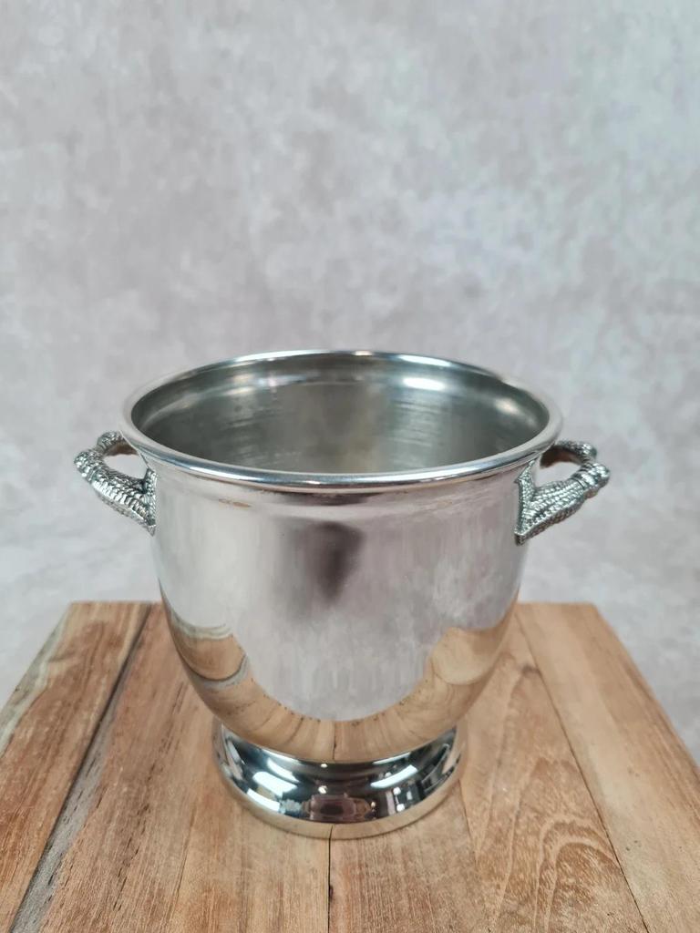Petit seau en métal argenté 🪙 poignées façon corde – style chic vintage