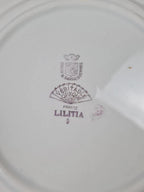 💐 Charmant service à gâteau Digoin & Sarreguemines, Modèle Lilitia, 6 assiettes + 1 grand plat