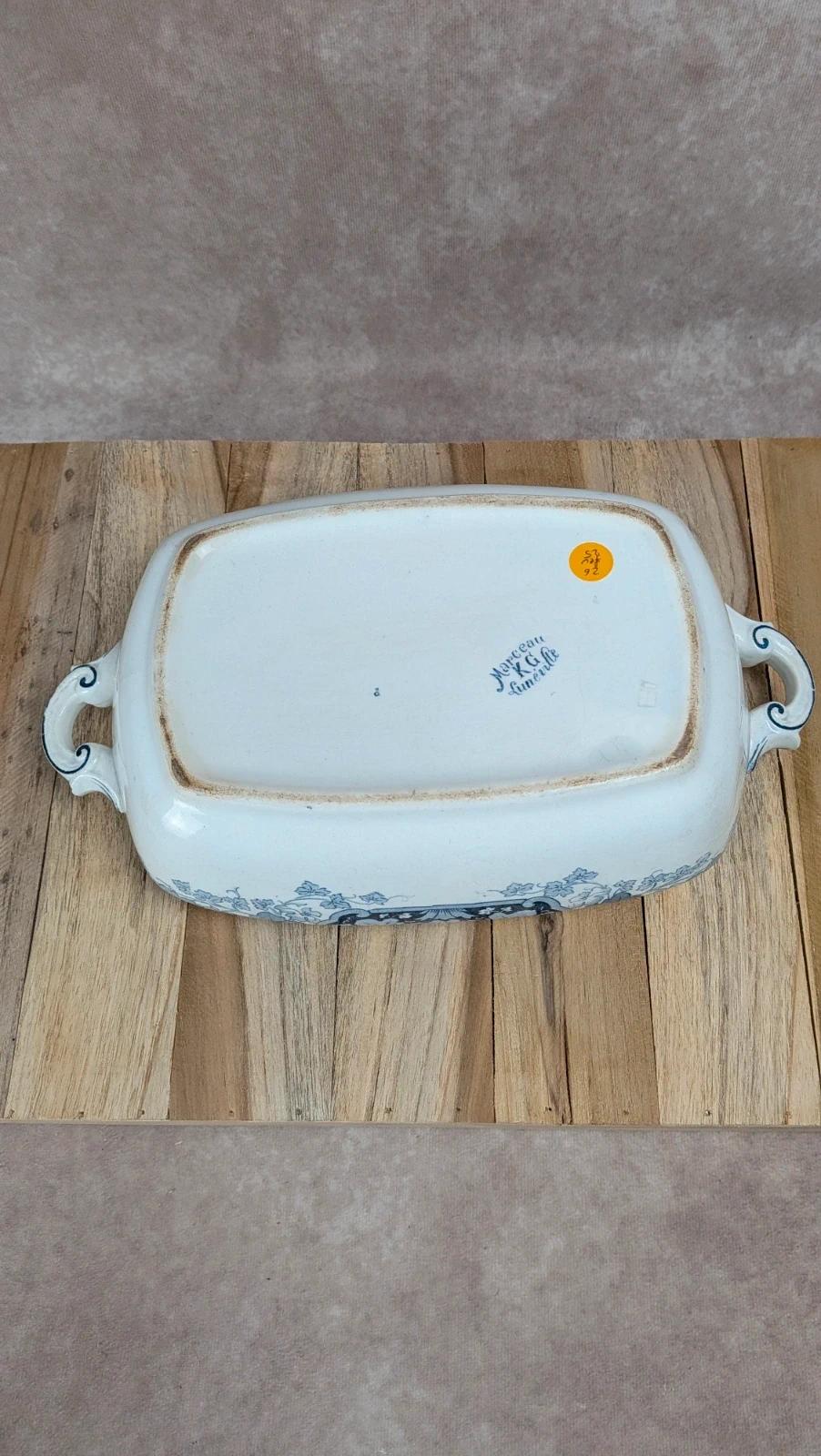 Légumière ancienne Kg Lunéville modèle Marceau décor bleu