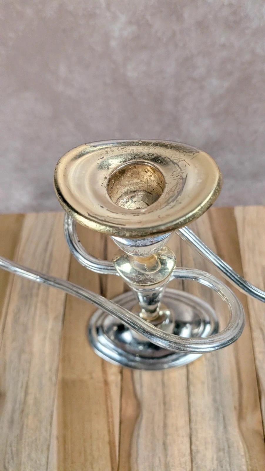 Chandelier vintage en métal argenté