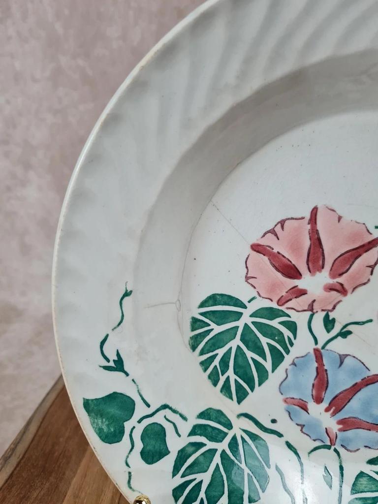 Assiette creuse ancienne Gien – modèle floral 🌸🍃
