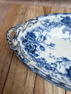 Petit plat ancien Creil & Montereau Flora bleu – B&cie C&m
