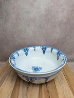 Saladier ancien en terre de fer Lunéville modèle Petersbourg bleu