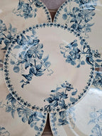 Lot de 6 assiettes plates anciennes – Vieillard & Cie Bordeaux, modèle Clématite 💙 Terre de Fer
