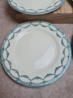 Lot de 6 assiettes plates anciennes Salins “petit Trianon” terre de fer bleu 💙