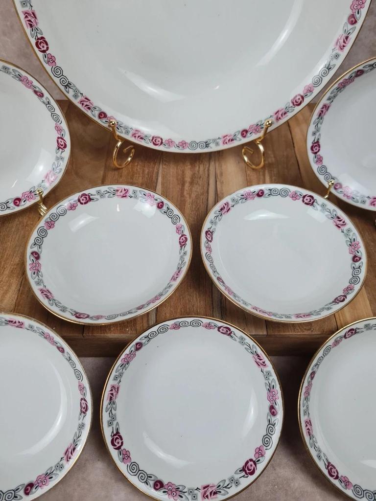 🌸 Lot ancien 10 coupelles + grand saladier 🍃