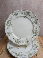 Lot de 4 assiettes plates anciennes Terre de fer Saint-amand Lebacqz & Bouchart – Watteau