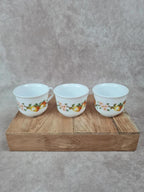 Lot de 3 tasses à café Arcopal – motif pommes vintage