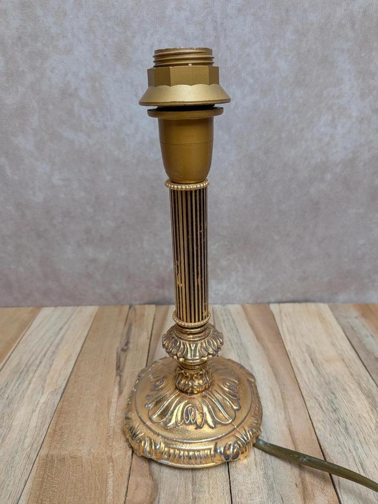 Pied de lampe vintage doré style Louis Xvi – lampe de table rétro