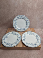 Lot de 3 assiettes à dessert anciennes Lunéville – Modèle Lutèce