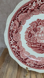 Assiette ancienne Mason’s Vista rouge – décor romantique anglais