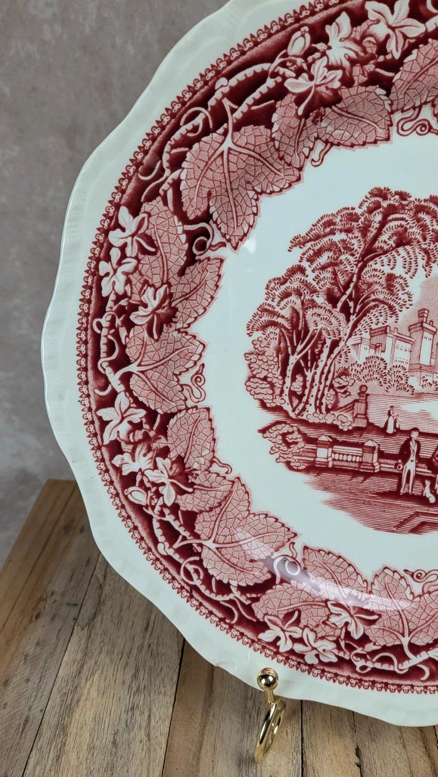 Assiette ancienne Mason’s Vista rouge – décor romantique anglais