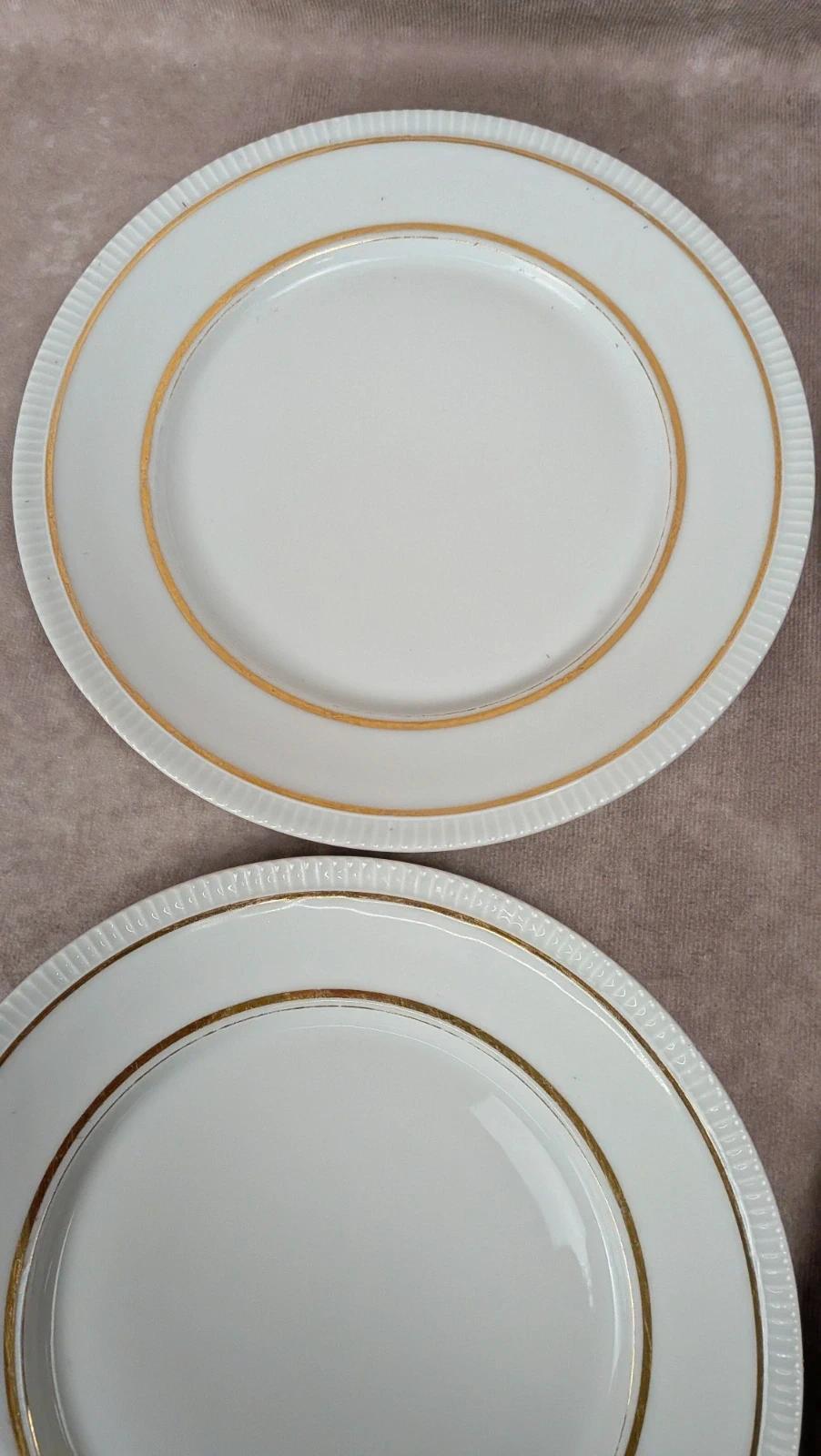 Lot de 6 assiettes à dessert anciennes porcelaine française liseré doré
